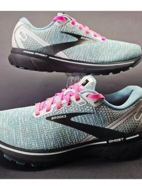 Brooks Ghost 14 Women's Athletic Shoes - Blue and Pink